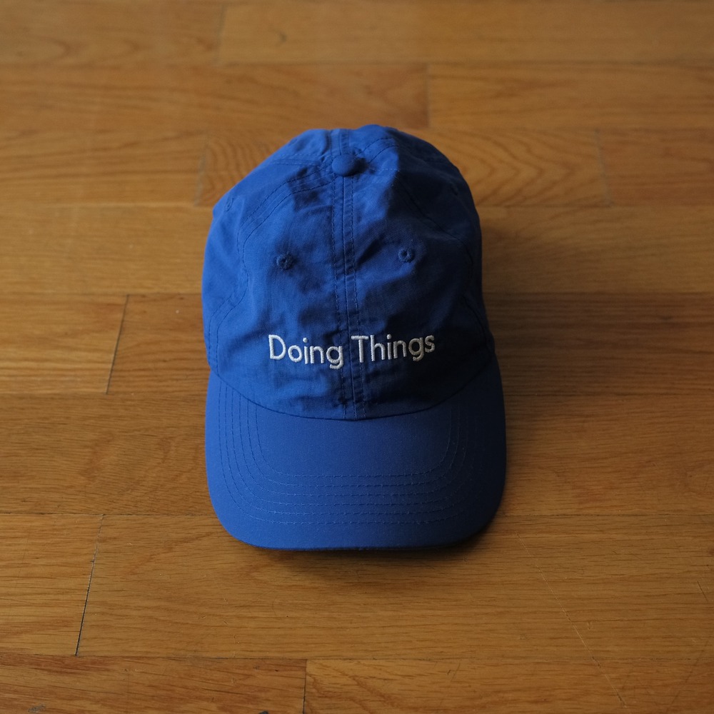 Outdoor Voices Doing Things Cap Unisex Blue Nylon Embroidered Gorpcore Dad Hat
